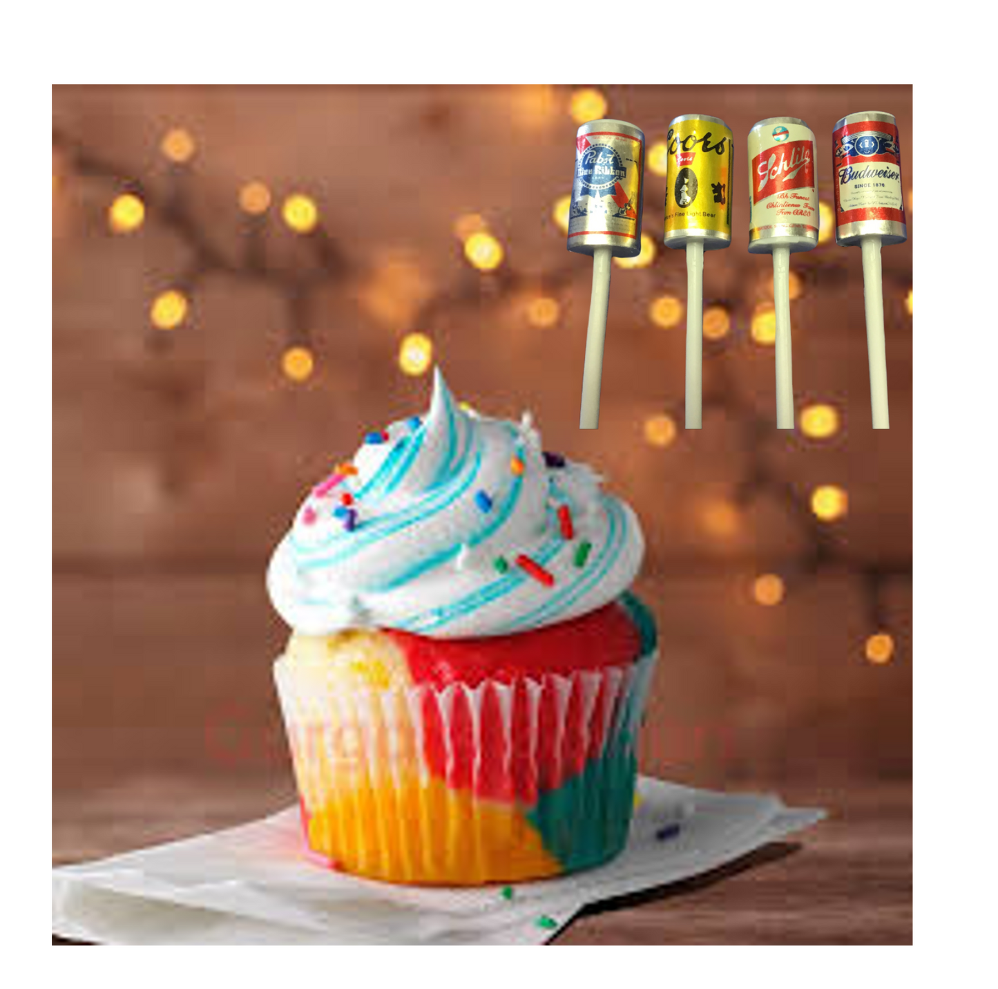Mini Beercans beer can Cake Decorations, Birthday Party Figurines, 24 Pack
