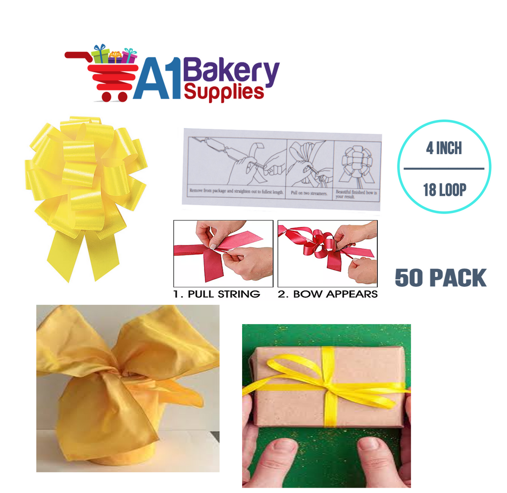 A1BakerySupplies 50 Pieces Pull Bow for Gift Wrapping Gift Bows