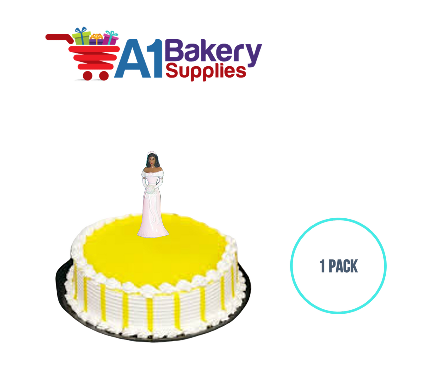 A1BakerySupplies Bridesmaid - Pink - A.A. 1 pack Wedding Accessories for Birthday Cake Decorations and Marriages