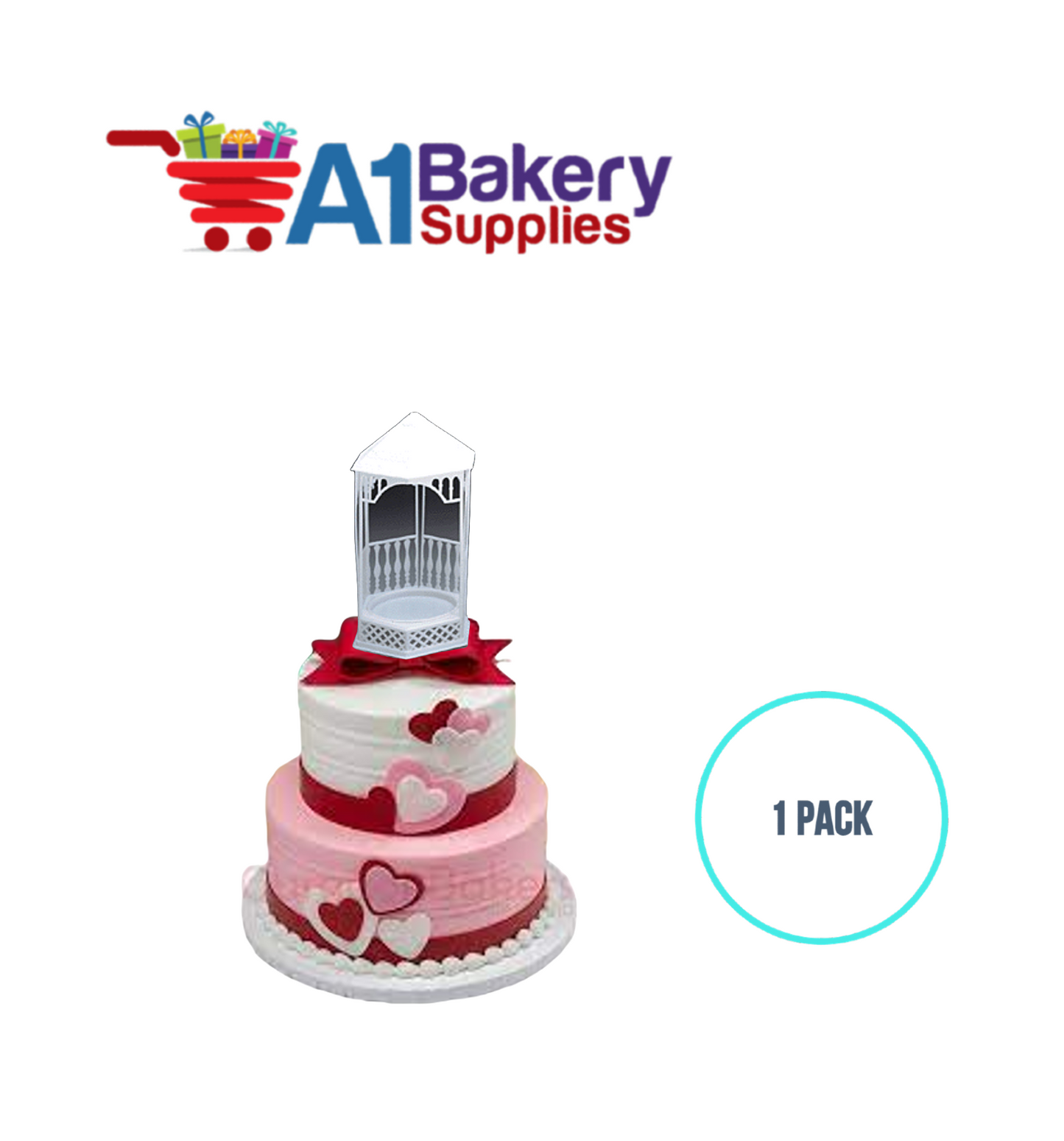 A1BakerySupplies Gazebo-Garden House 1 pack Wedding Accessories for Birthday Cake Decorations and Marriages
