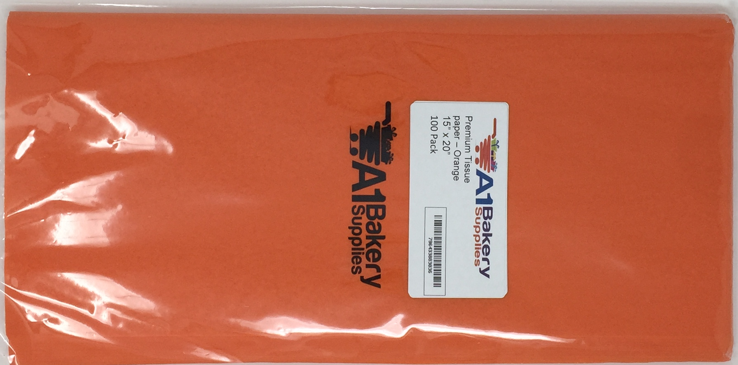 Orange Color Tissue Paper 20 Inch x 30 Inch 48 Sheets