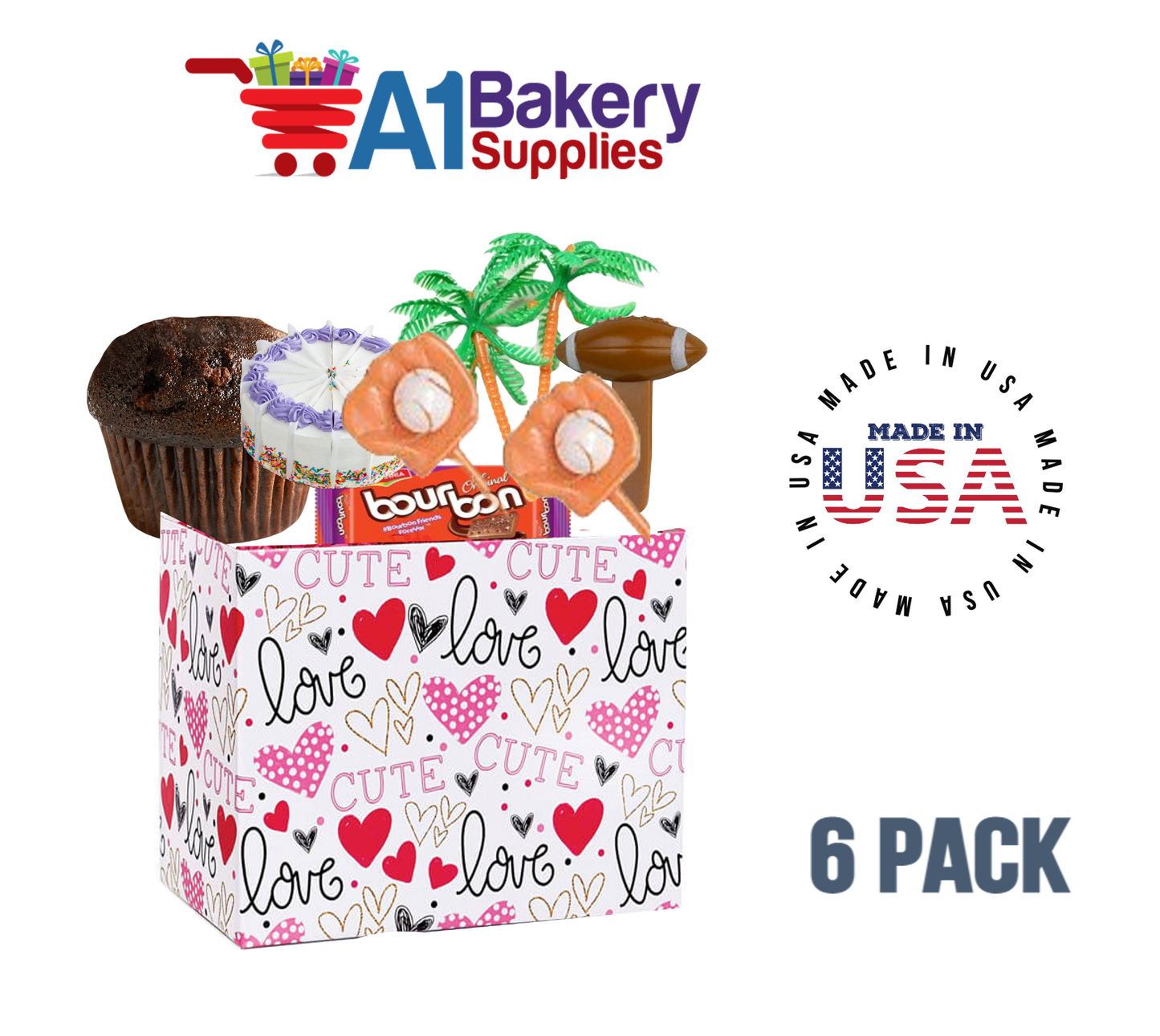 Too Cute Basket Box, Theme Gift Box, Small 6.75 (Length) x 4 (Width) x 5 (Height), 6 Pack