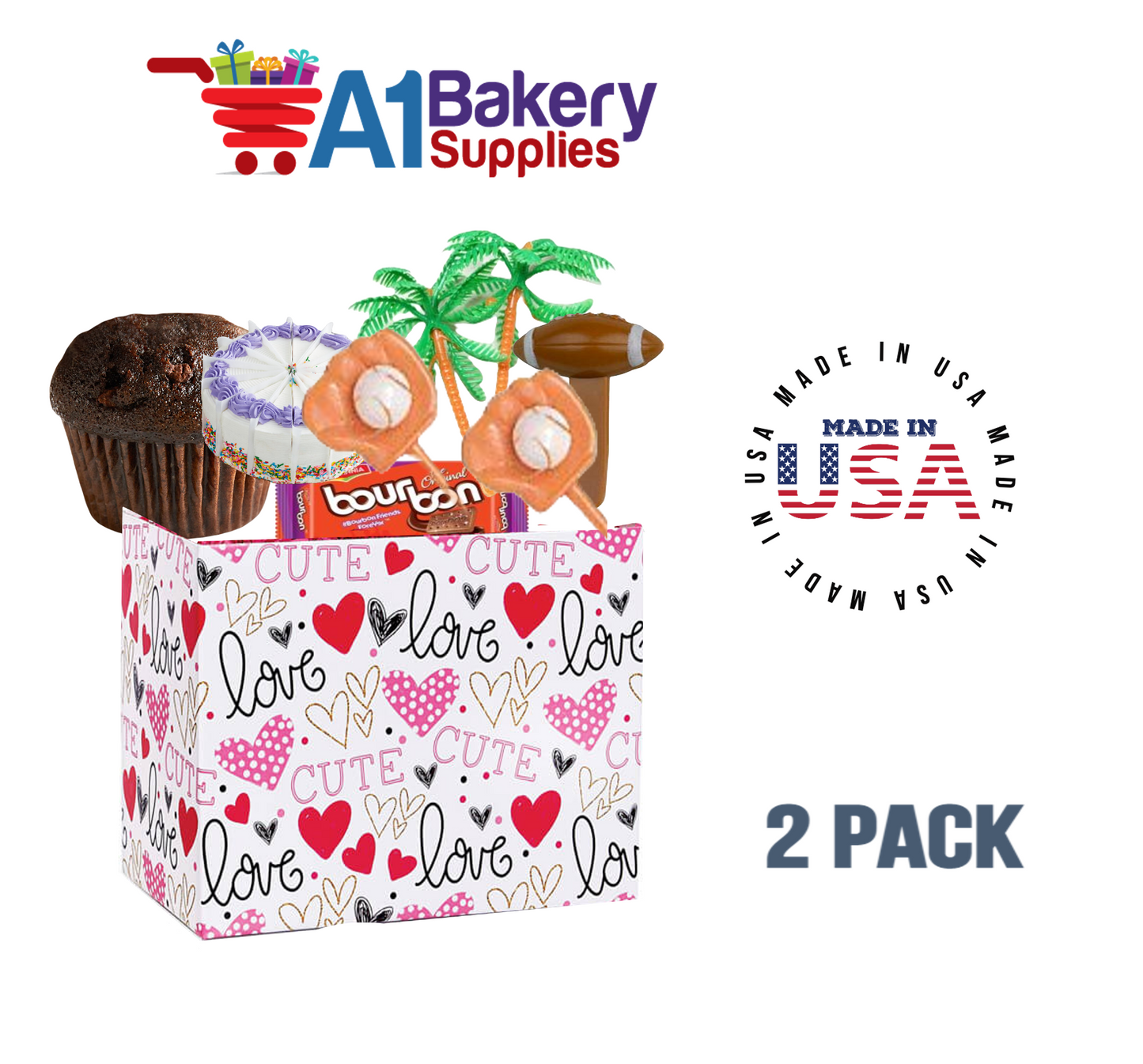 Too Cute Basket Box, Theme Gift Box, Small 6.75 (Length) x 4 (Width) x 5 (Height), 2 Pack