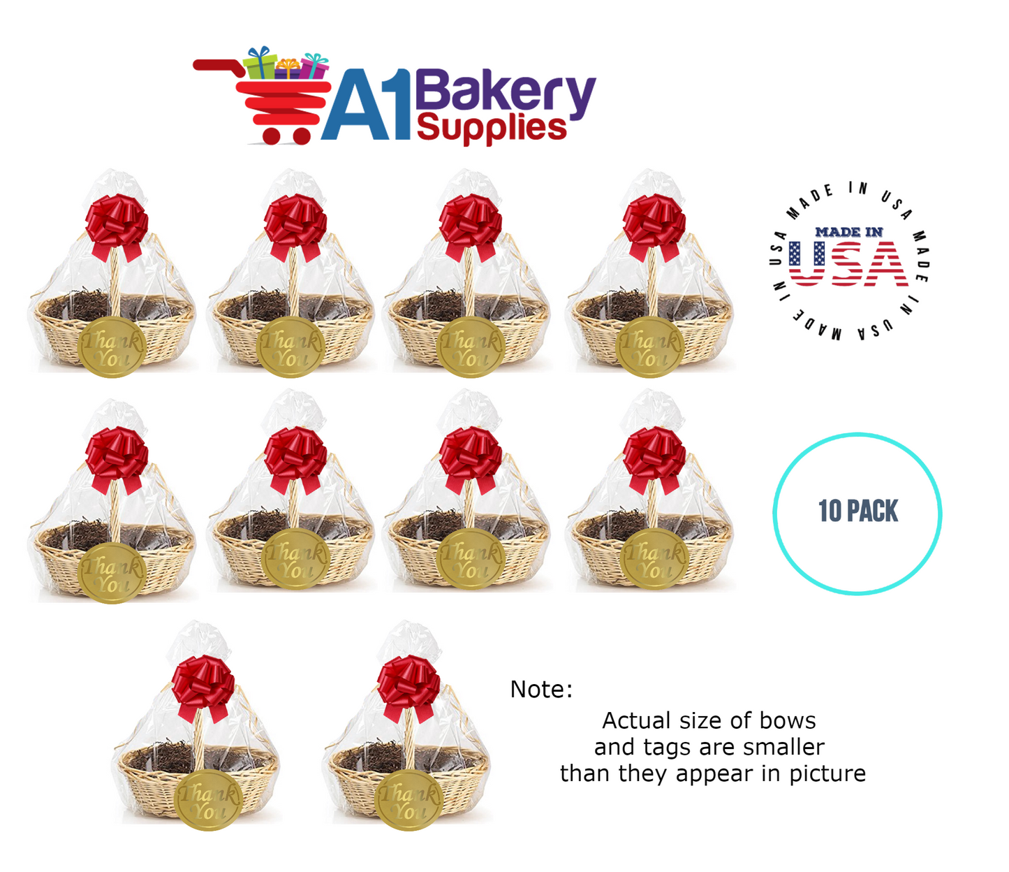 BOPP Sealable Cellophane Bags and Clear Gift Basket Wrap Packaging, 27 in x 35 in, Clear Cello Wrapping for Baby Shower, Wedding Party, or Event Giveaways, 10 Pack