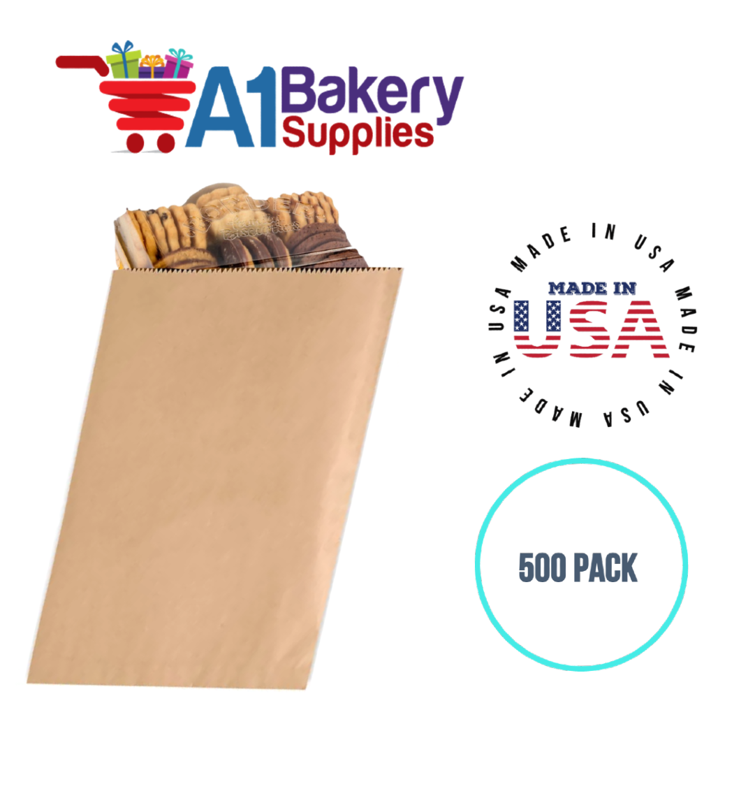 Kraft Flat Merchandise Bags, Medium, 500 Pack - 8.5"x11"