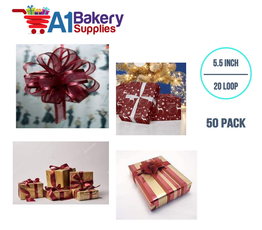 A1BakerySupplies 50 Pieces Pull Bow for Gift Wrapping Gift Bows Pull B