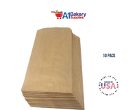 Kraft Brown Flat Paper Merchandise Bags 10 pack by A1 bakery supplies (16x24)