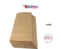 Kraft Brown Flat Paper Merchandise Bags 10 pack by A1 bakery supplies (17x24)