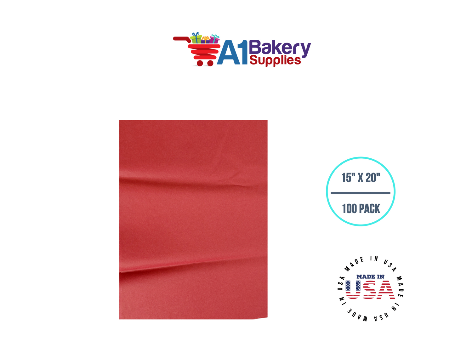 Red Tissue Paper 15 Inch x 20 Inch - 100 Sheets