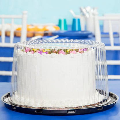 Cake domes Cake Box 10 to 11 Inch Double Layer Clear Cake Container Dome and Base Carry & Display Storage Box