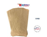 Kraft Brown Flat Paper Merchandise Bags 10 pack by A1 bakery supplies (15x18)