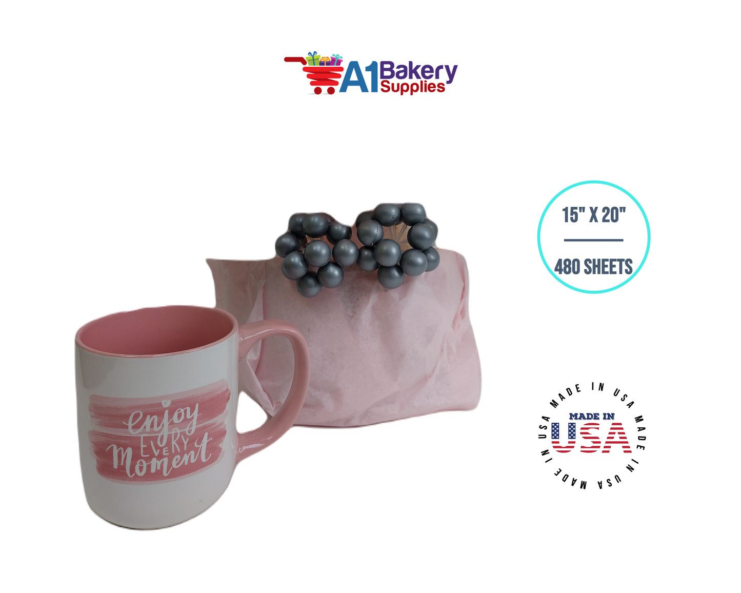 Blush Color Tissue Paper 15 Inch x 20 Inch - 480 Sheets