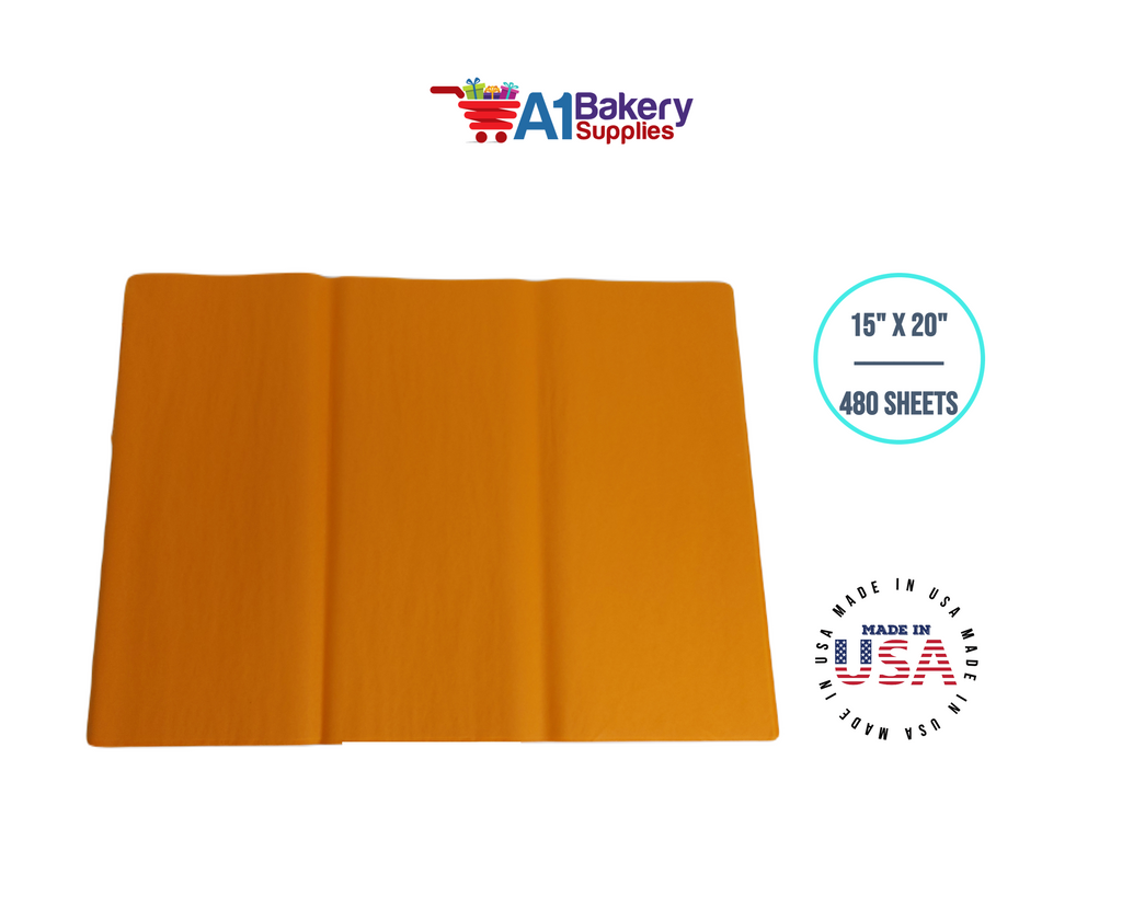 Bulk Orange Tissue Paper | 15x20 inch | 480 Sheets