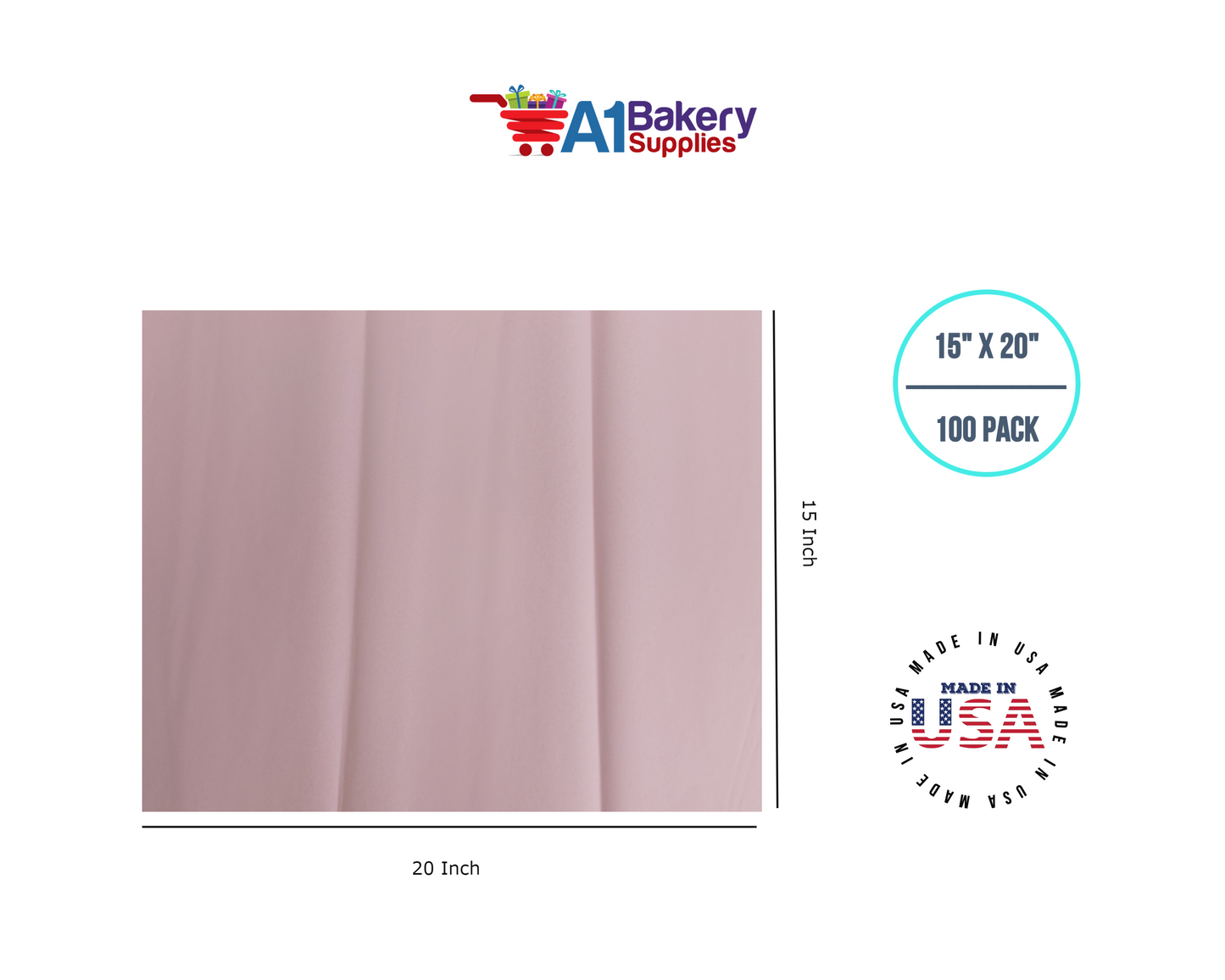 Blush Tissue Paper 15 Inch x 20 Inch - 100 Sheets