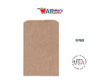 Kraft Brown Flat Paper Merchandise Bags 10 pack by A1 bakery supplies (17x24)