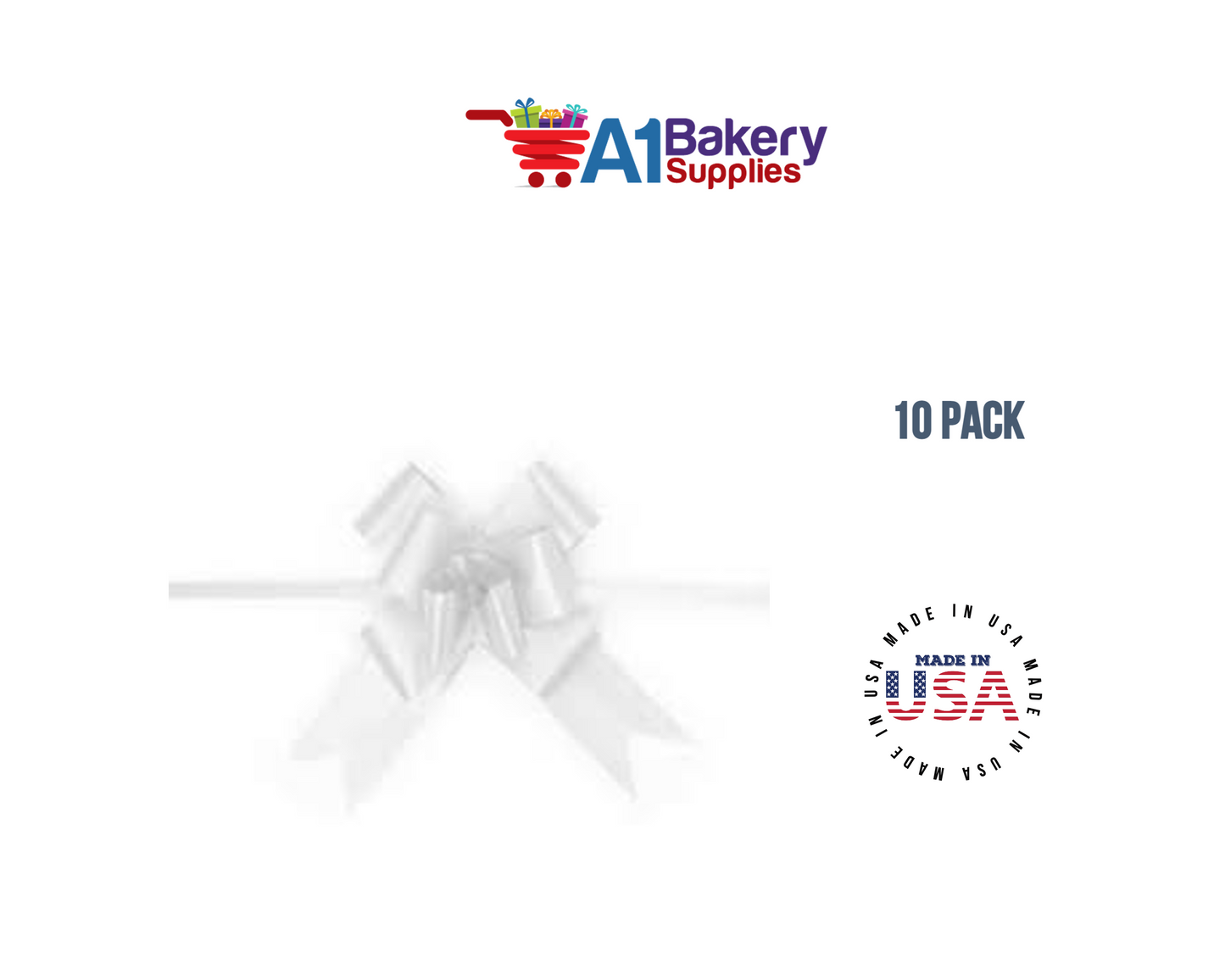 White 4" Butterfly pull bows of 10 Pack by A1 Bakery supplies