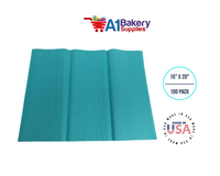 Teal Tissue Paper Squares, Bulk 100 Sheets, Premium Gift Wrap and Art Supplies for Birthdays, Holidays, or Presents by A1BakerySupplies, Medium 15 Inch x 20 Inch