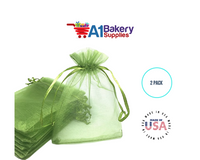 Moss Organza Fabric Gift Bags – Pack of 2 with Size 22.5 x 25 inch by A1 Bakery Supplies