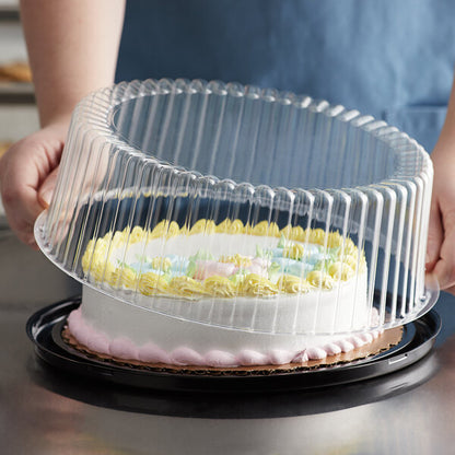 Cake domes Cake Box 10 to 11 Inch Double Layer Clear Cake Container Dome and Base Carry & Display Storage Box