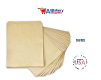 Kraft Brown Flat Paper Merchandise Bags 10 pack by A1 Bakery supplies (14.75x18)