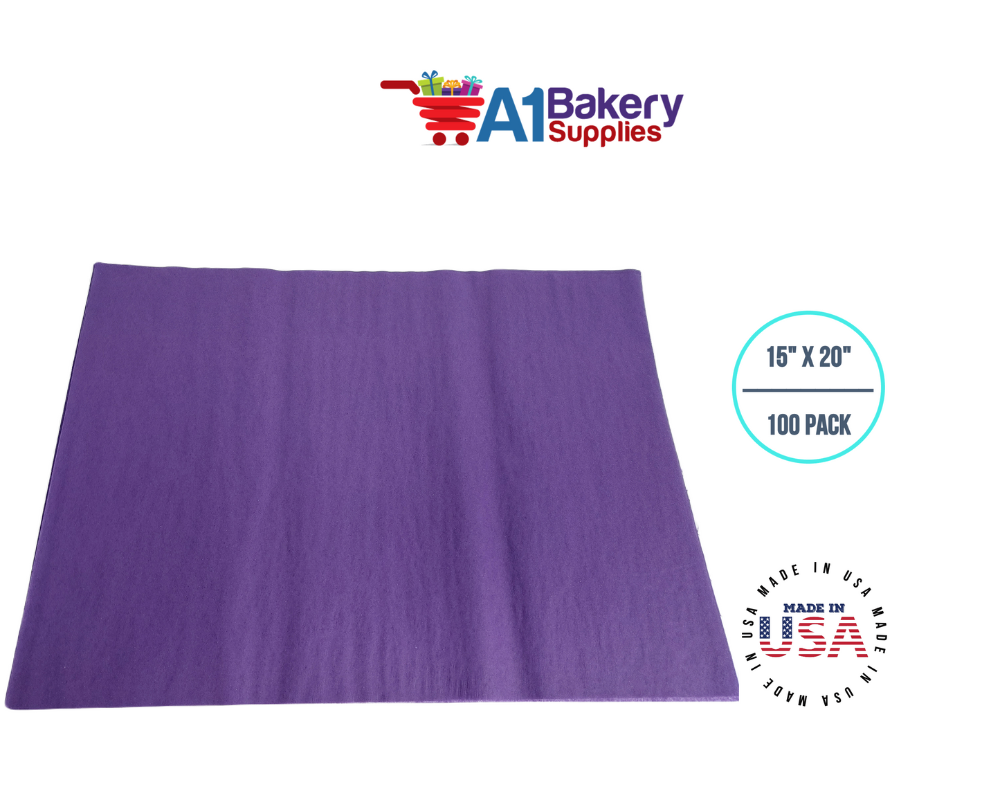 Purple Color Gift Wrap Tissue Paper 15 Inch x 20 Inch - 100 Sheets Pack
