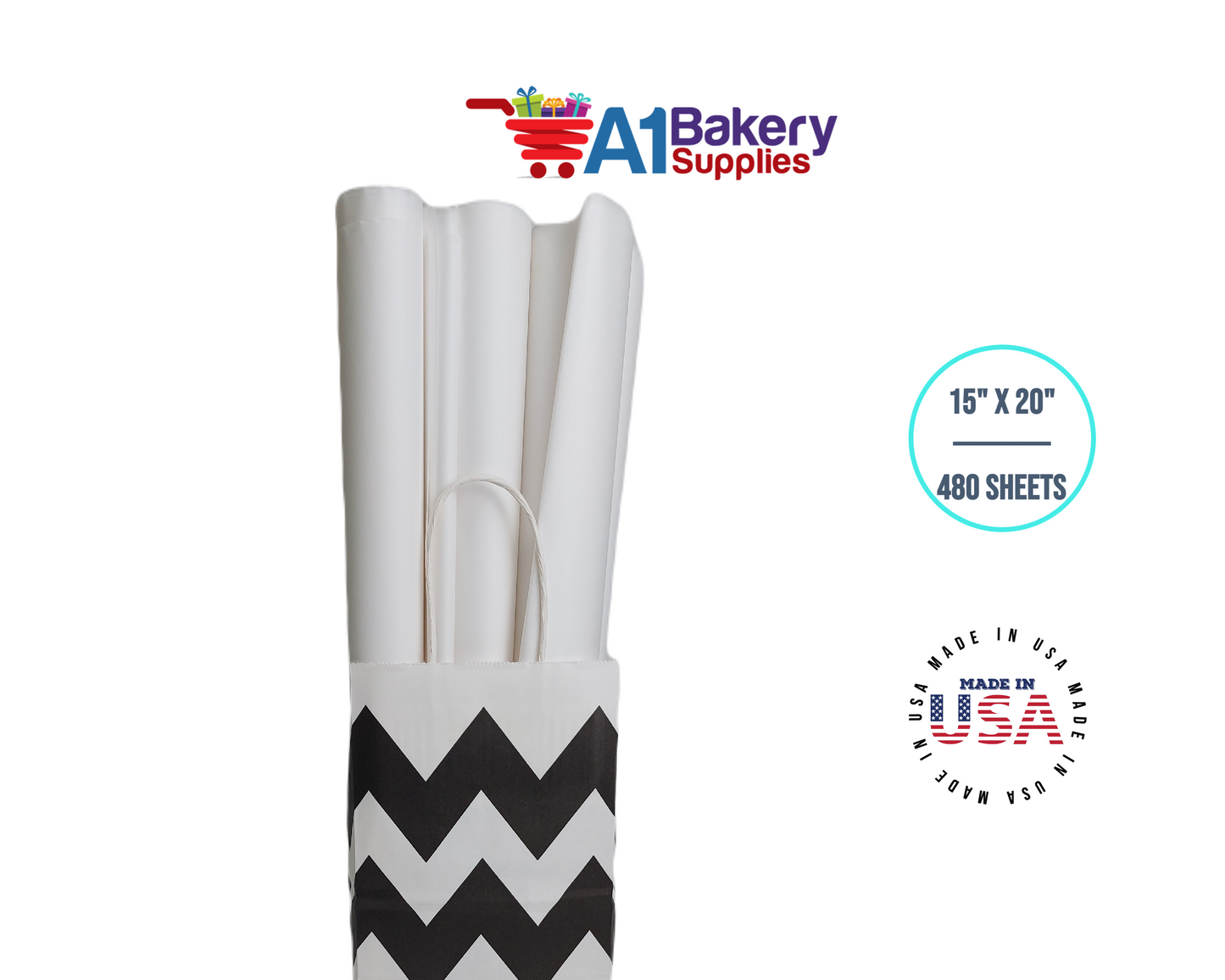 White Tissue Paper Large 15 Inch x 20 Inch - 480 Sheets