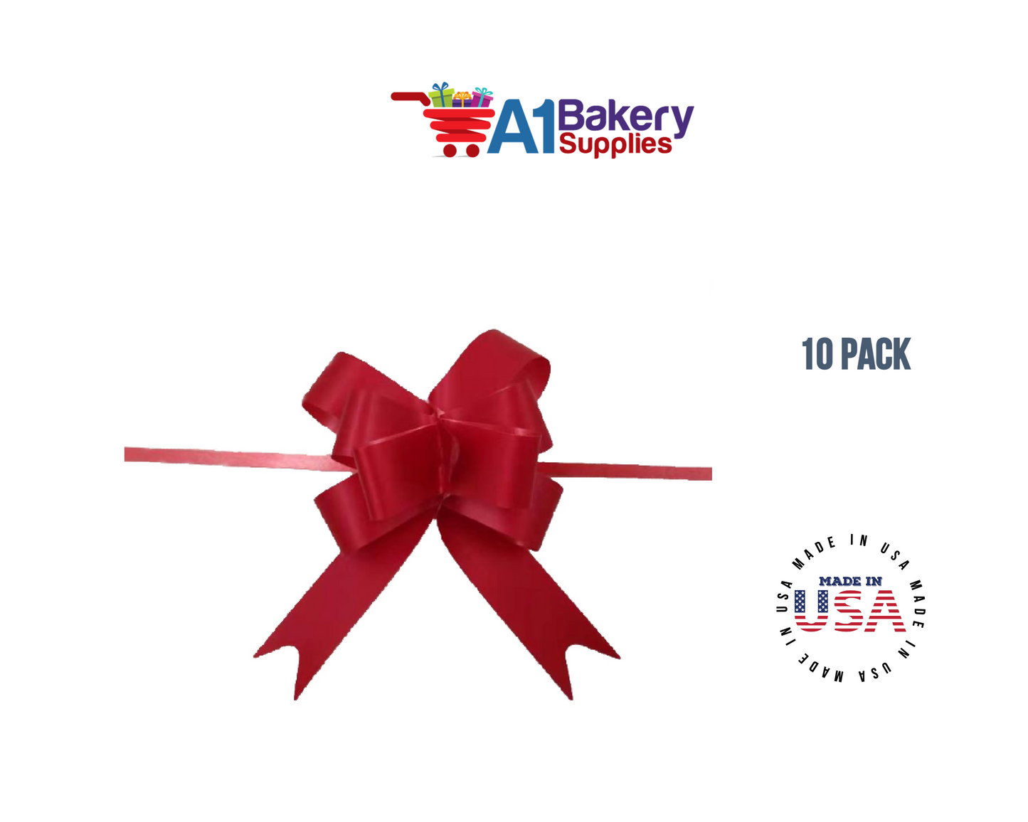 Hot Red 4" Butterfly pull bows of 10 Pack by A1 Bakery supplies