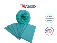 AQUA BLUE Color Tissue Paper 15 Inch x 20 Inch - 100 Sheets