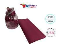 Burgundy Tissue Paper Squares, Bulk 100 Sheets, Premium Gift Wrap and Art Supplies for Birthdays, Holidays, or Presents Large 15 Inch x 20 Inch