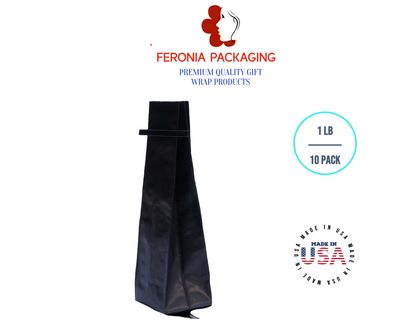 1 LB Black Tin Tie Bags 25 PCS Black Poly-Lined Reclosable Tin Tie Bags Without Window
