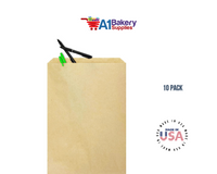 Kraft Brown Flat Paper Merchandise Bags 10 pack by A1 Bakery supplies (14.75x18)