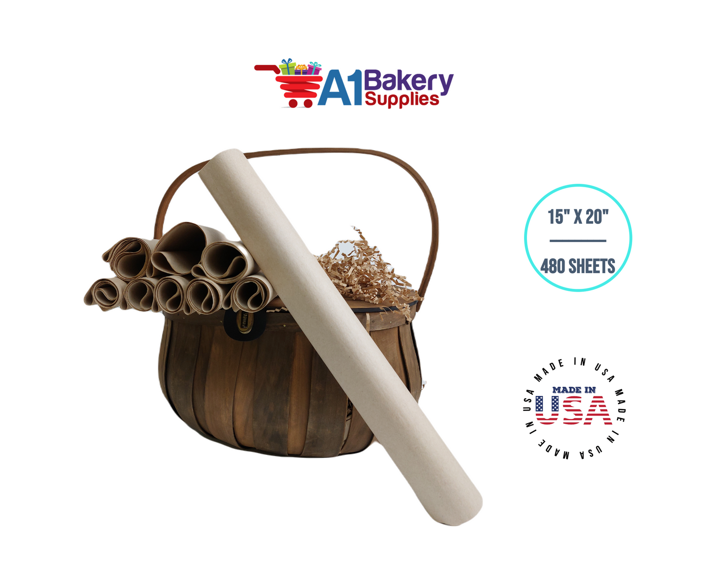 Desert Tan  Tissue Paper Squares, Bulk 480 Sheets, Premium Gift Wrap and Art Supplies for Birthdays, Holidays, or Presents by A1BakerySupplies, Large 15 Inch x 20 Inch