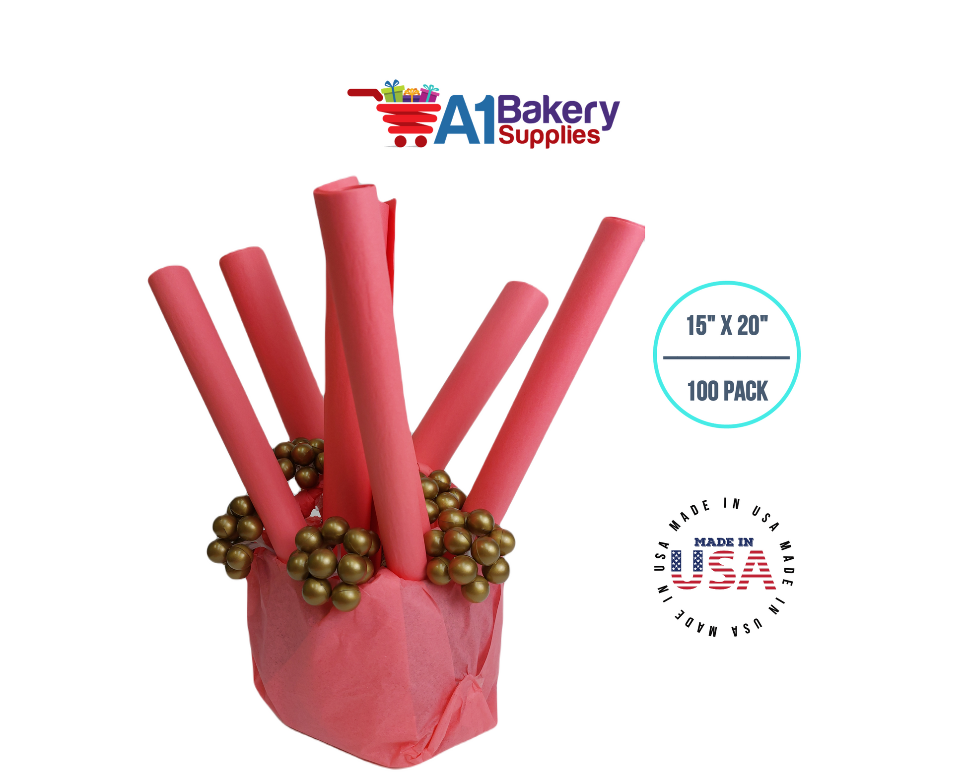 Coral Pink Color Gift Wrap Tissue Paper