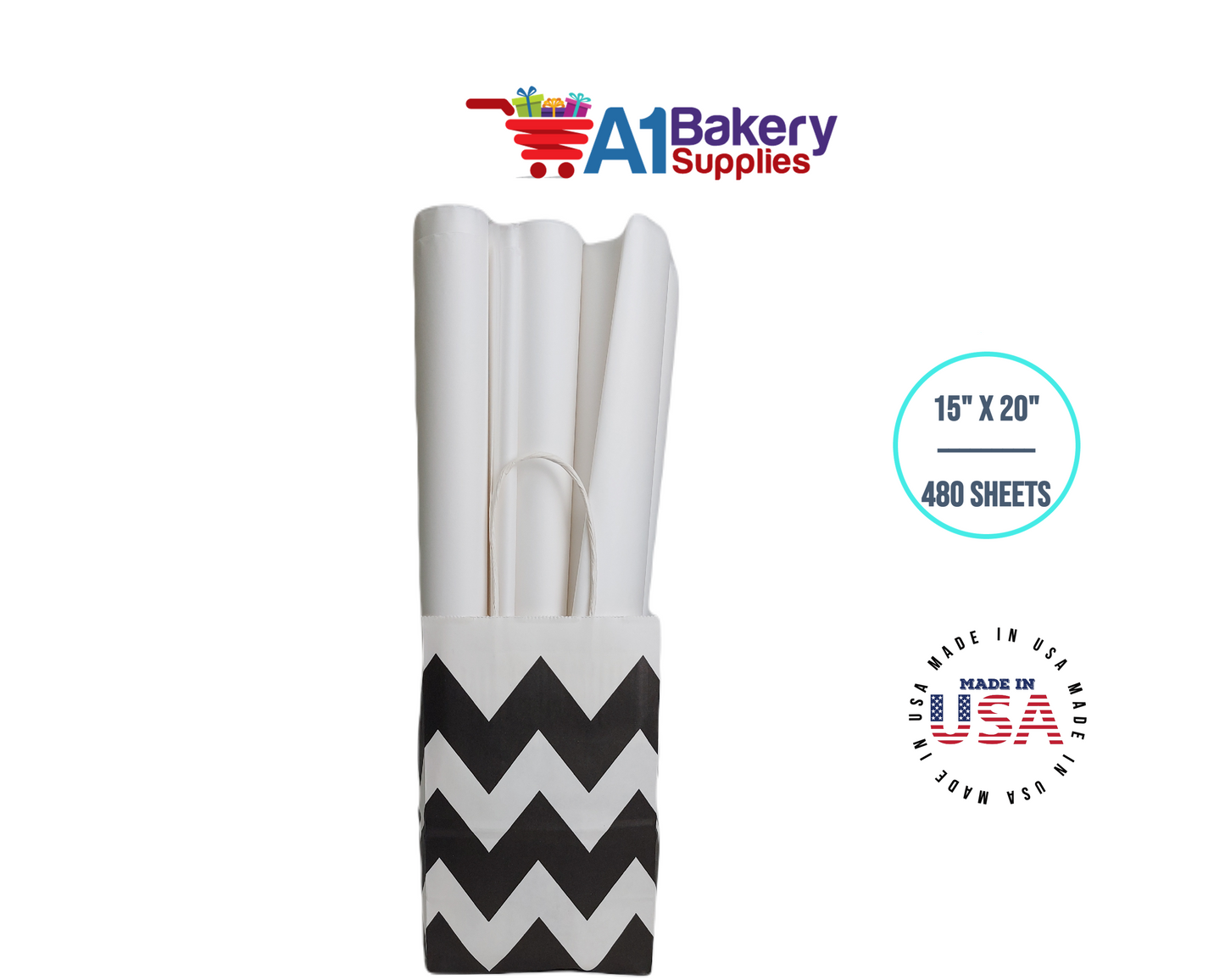 White Tissue Paper Large 15 Inch x 20 Inch - 480 Sheets