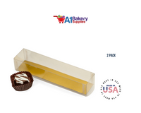 Clear Candy Box with Gold Bottom Insert for 2 Candies truffles Box - 2 Pack
