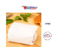 Deli Sandwich Wraps Basket Liners and Food Wrapping Liner Papers by A1 Bakery supplies of 10 pack (White)