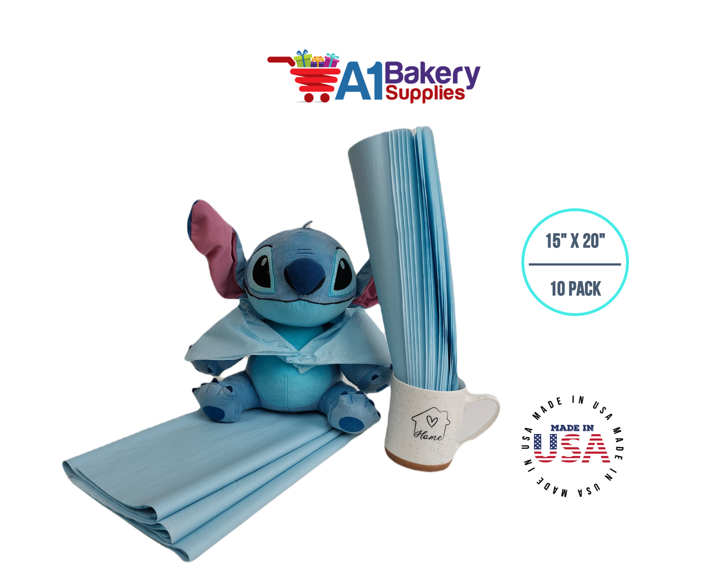 Light Blue Tissue Paper 15 Inch X 20 Inch - 100 Sheets