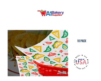 Deli Sandwich Wraps Basket Liners and Food Wrapping Liner Papers by A1 Bakery Supplies of 10 pack (Mexican Print)