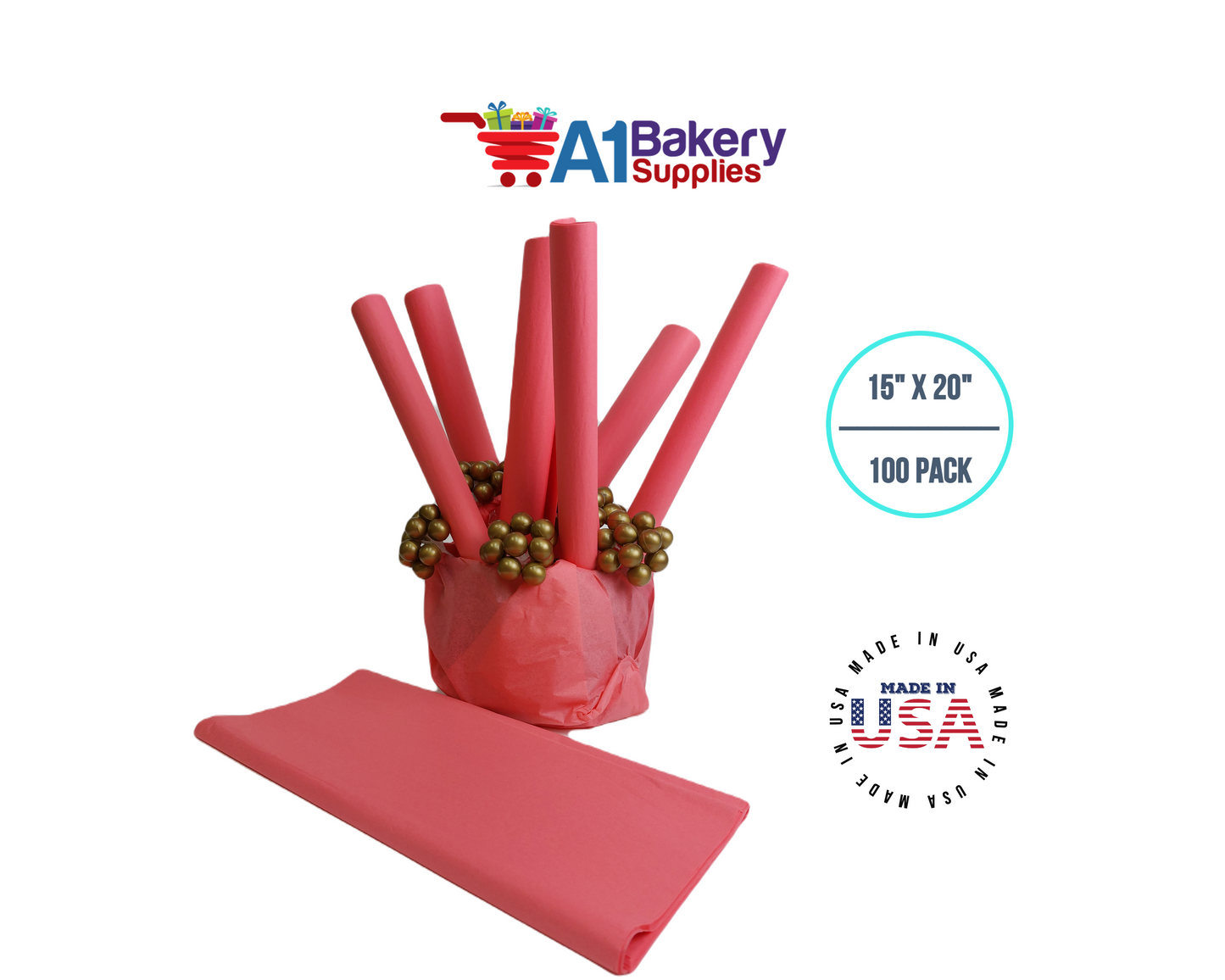 Coral Pink Color Gift Wrap Tissue Paper