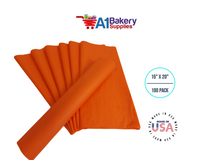 Orange Tissue Paper Squares, Bulk 100 Sheets, Premium Gift Wrap and Art Supplies for Birthdays, Holidays, or Presents Large 15 Inch x 20 Inch
