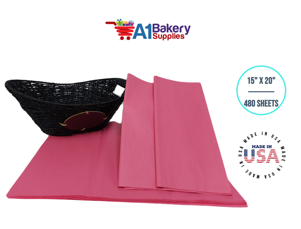 Azalea Pink Tissue Paper Squares, Bulk 480 Sheets, Premium Gift Wrap a
