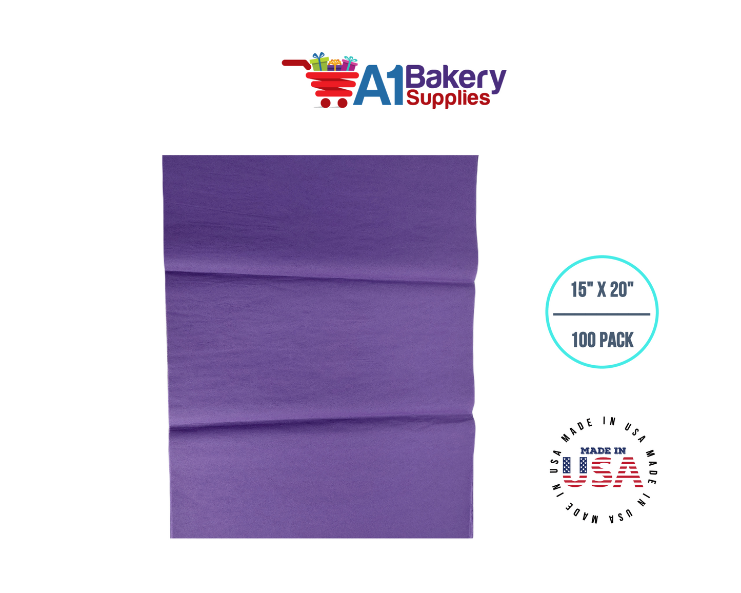 Lavender Tissue Paper Squares, Bulk 100 Sheets, Premium Gift Wrap and Art Supplies for Birthdays, Holidays, or Presents by A1BakerySupplies, Medium 15 Inch x 20 Inch