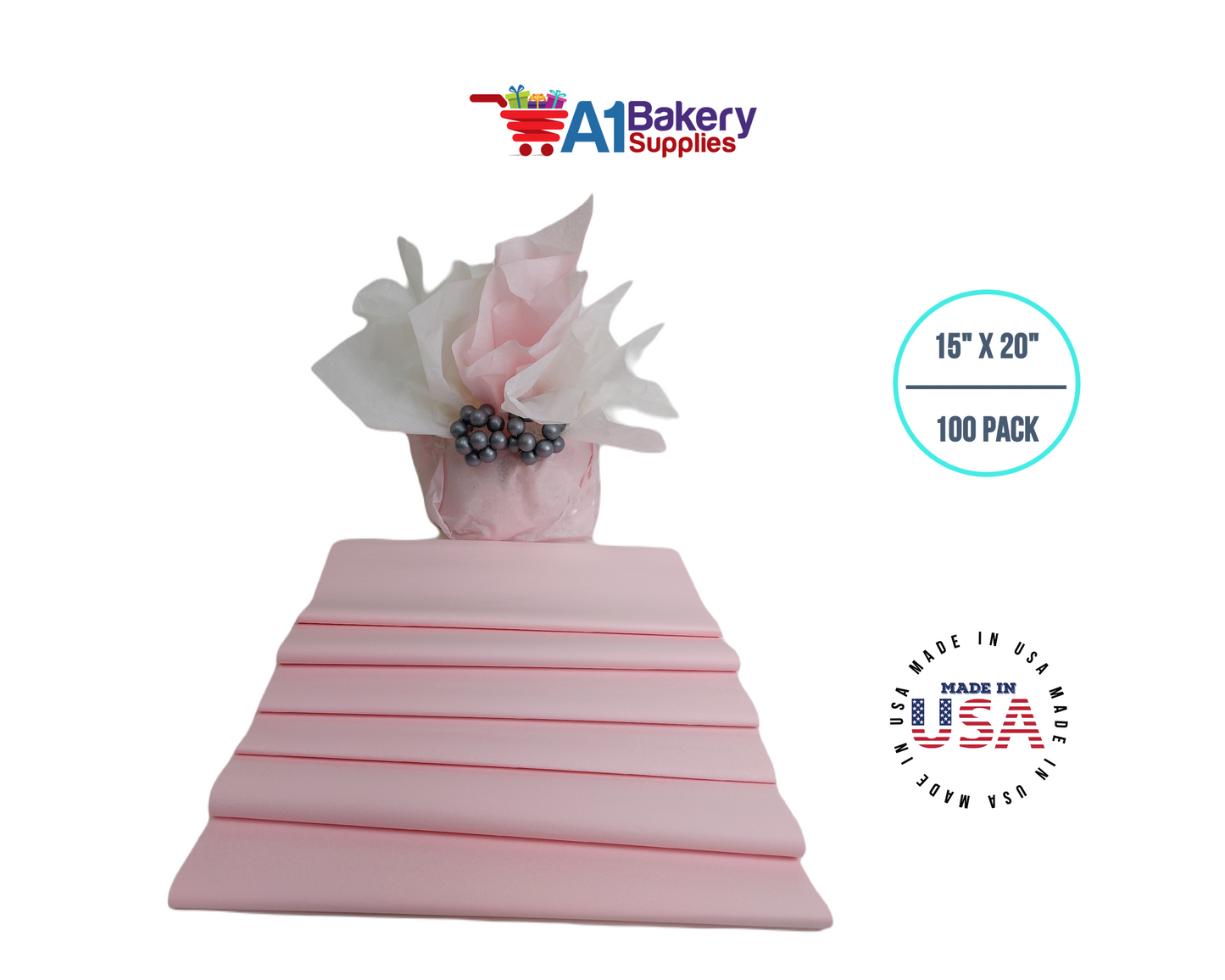 Blush Tissue Paper 15 Inch x 20 Inch - 100 Sheets