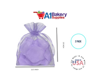 Lavender Organza Fabric Gift Bags – Pack of 2 with Size 22.5 x 25 inch by A1 Bakery Supplies