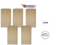 Kraft Brown Flat Paper Merchandise Bags 10 pack by A1 bakery supplies (8.5x11)