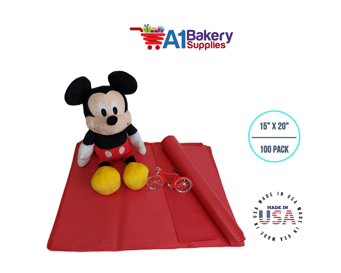 Red Tissue Paper 15 Inch x 20 Inch - 100 Sheets