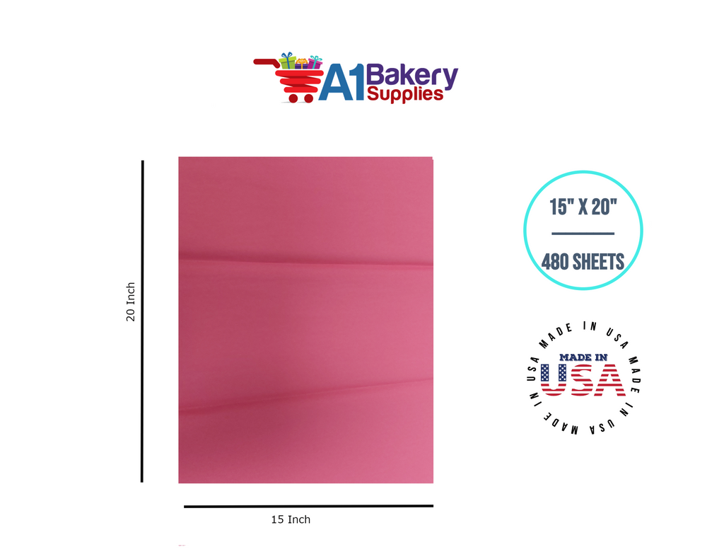 Pink Tissue Paper Squares, Bulk 10 Sheets, Premium Gift Wrap and Art  Supplies for Birthdays, 15 Inch X 20 Inch A1bakerysupplies 