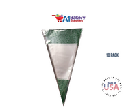 Green Cellophane Cone Bags for Treat & Favor 6 Inch X 12 Inch 10 Pack by A1 Bakery supplies