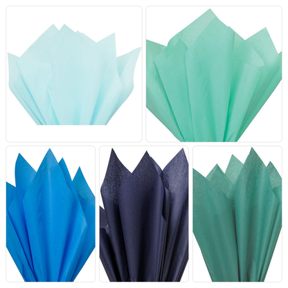 Blue Mix Tissue Paper — 5 Color Mix