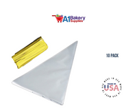 Clear Cellophane Cone Bags for Treat & Favor 6 Inch X 10 Inch 10 Pack by A1 Bakery Supplies